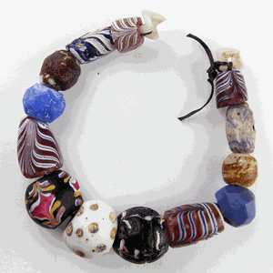 Bracelet with Buffalo Bone Hairpipe with Pink Cat's Eye Beads